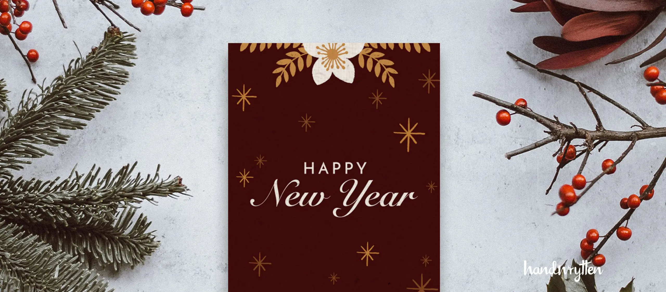 elegant happy new year greeting card