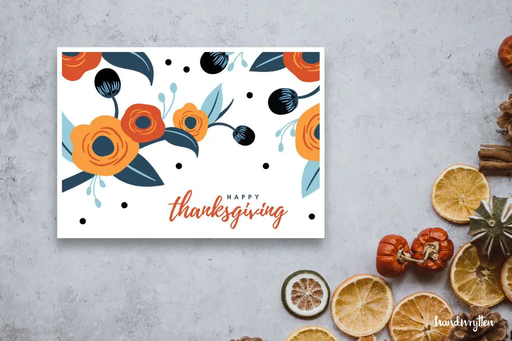 floral happy thanksgiving business holiday card