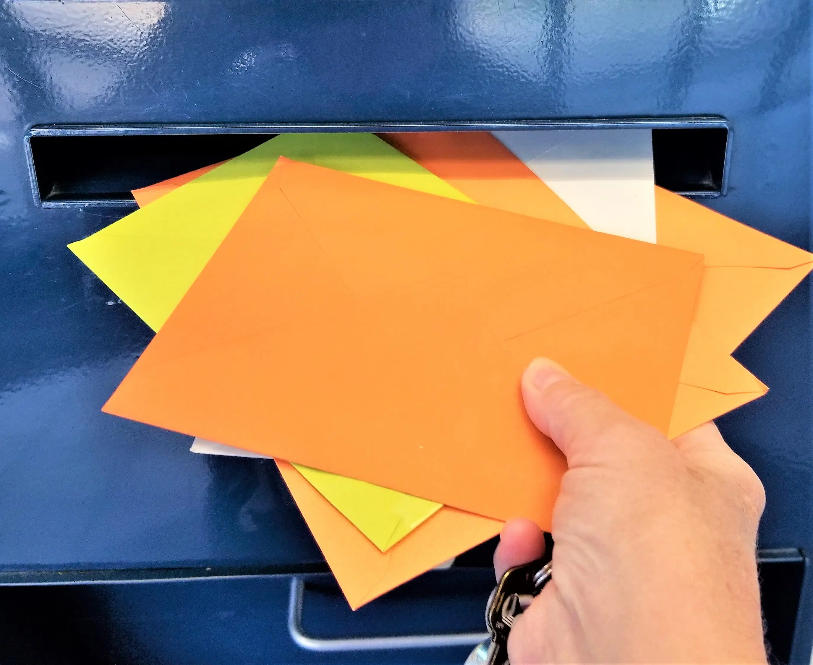 mailing brightly colored birthday cards